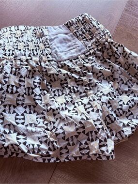 Free People Black and White Geometric Athletic Shorts with built in liner.